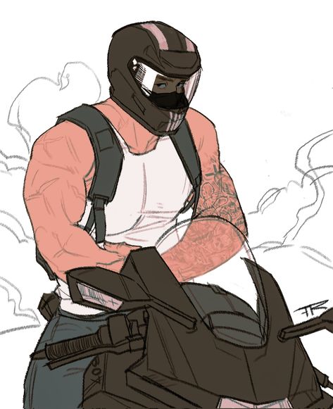 Man On Motorcycle Drawing Reference, Biker Men Drawing, Motorcycle Guy Drawing, Character X Y/n, Biker Oc Art, Motorcycle Men Drawing, Mage Aesthetic Outfits, Motorcycle Helmet Reference, Biker Boy Drawing