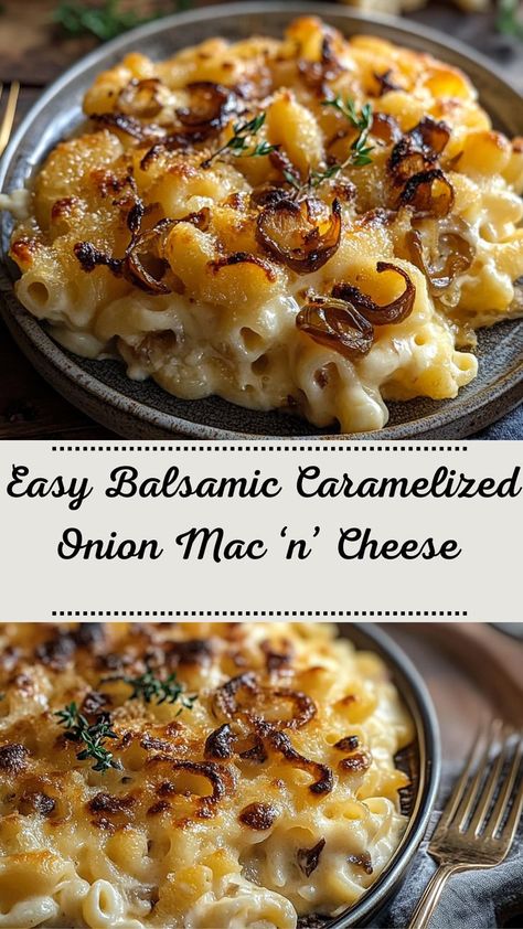 Looking for a healthy twist on a winter favorite? This Balsamic Caramelized Onion Mac ‘n’ Cheese is the perfect balance of rich flavors and hearty ingredients. Ideal for a winter dinner or as part of your Friendsgiving menu, this recipe gives a flavorful spin to traditional comfort food. With caramelized onions and a hint of balsamic, it's a deliciously unique choice for healthy winter treats. A must-try for any cozy dinner or festive gathering! Onion Mac And Cheese, Friendsgiving Menu, Caramelized Onions And Mushrooms, Healthy Mac N Cheese, Winter Treats, Caramelized Onion, Winter Dinner, Comfort Dishes, Mac N Cheese Recipe