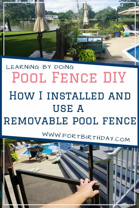 Pool Fence For Dogs, Pool Deck Fencing Ideas, Diy Pool Fence Ideas, Cable Pool Fence, Diy Fence Around Pool, Above Ground Pool Fencing, Pool Gate Ideas Safety, Removable Pool Fence Ideas, Temporary Pool Fence