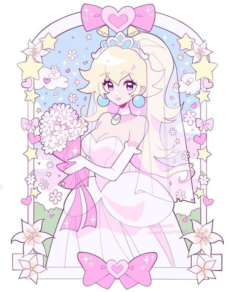 Peach Fanart, Super Princess Peach, Wedding Peach, Super Mario Princess, Super Princess, Peach Mario, Peach Art, Princesa Peach, Color Palette Challenge