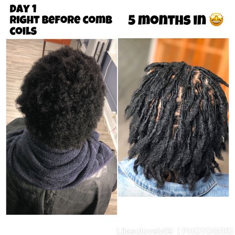 Comb Coil Locs Before And After, Starter Locs Styles Comb Coil, Comb Coil Starter Locs, Black Boys Haircuts Fade, Loc Growth, Comb Coils, Embrace Natural Hair, Healthy Starters, Black Boys Haircuts