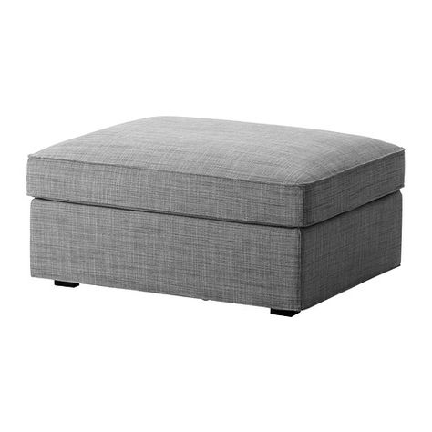 KIVIK Footstool with storage - Isunda gray - IKEA Ikea Kivik, Ikea Stool, Sofa Bed Armchair, Storage Bench Bedroom, Living Room Redo, Ikea Sofa, Ottoman Slipcover, Storage Footstool, Ikea Storage