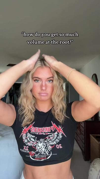 Megan James on TikTok Fine Hair Volume, Hair Canvas, Wavy Wedding Hair, Hair Volume, Short Wavy Hair, Hair Routines, Volume Hair, Hairstyles For School, Beach Hair