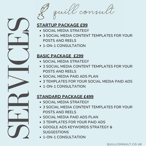 These are marketing packages where you manage your social media and other channels yourself, whilst we provide the bespoke strategy, templates and guidance specifically tailored to your business. Who is it for? These packages are designed for entrepreneurs and businesses that wish to handle their own marketing but require clear strategies and guidance to do so effectively. They are ideal for those who may not know how to create a comprehensive marketing plan and seek optimal results for thei... Social Media Pricing, Social Media Marketing Pricing, Marketing Packages, Social Media Management Business, Business Automation, Personal Assistant, Find People, Social Media Strategies, Social Media Content