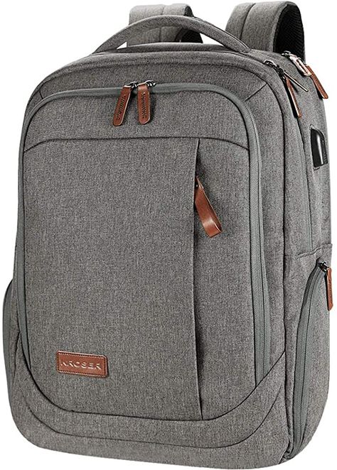 Amazon.com: KROSER Laptop Backpack Large Computer Backpack Fits up to 17.3 Inch Laptop with USB Charging Port Water-Repellent School Travel Backpack Casual Daypack for Business/College/Women/Men-Grey: Computers & Accessories Business Rucksack, Waterproof Notebook, Travel Laptop Backpack, Business Backpack, Luggage Strap, Computer Backpack, Laptop Rucksack, Cloth Bag, Small Backpack