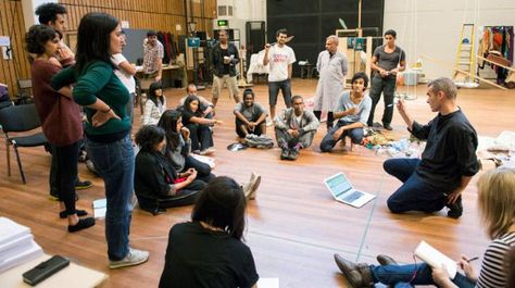 Theatre Rehearsal Aesthetic, Theatre Aesthetic Backstage, Theatre Aesthetic Rehearsal, Rehearsal Room Theatre, Rehearsal Theatre, Theater Rehearsal, Meera Syal, Theatre Rehearsals, Full Theatre Audience