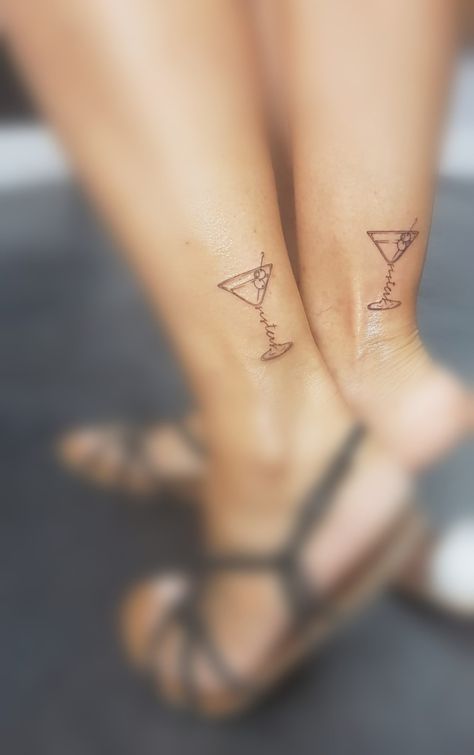 Tiny Alcohol Tattoos, Mimosa Tattoo Drink, Hospitality Tattoo, Drink Tattoo Cocktails, Booze Tattoo, Margarita Glass Tattoo, Cocktail Glass Tattoo, Martini Glass Tattoo, Martini Tattoo