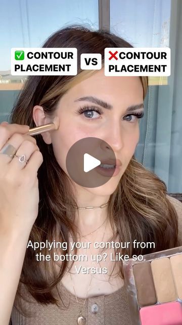 Face Sliming Contour, Contour Placement Round Face, Contour Guide Face Shapes, How To Contour Your Face Beginners, Makeup Placement Face, Contour Placement, Cream Makeup Palette, Contour Tips, How To Contour Your Face