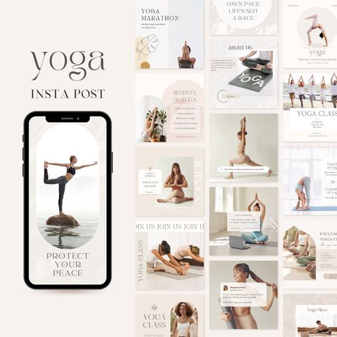 Yoga Instagram Post Templates | Yoga Teacher Wellness coach | Fitness Instagram Influencer Template | Yoga Social Media Posts Canva Template https://etsy.me/3HLJY7p #beige #white #instagramtemplates #posttemplate #instagrampost #instagraminfluencer #canvatemplate #inst Yoga Social Media, Influencer Template, Yoga Marketing, Yoga Instagram, Cover Icons, Post Yoga, Yoga Branding, Coach Instagram, Yoga Business