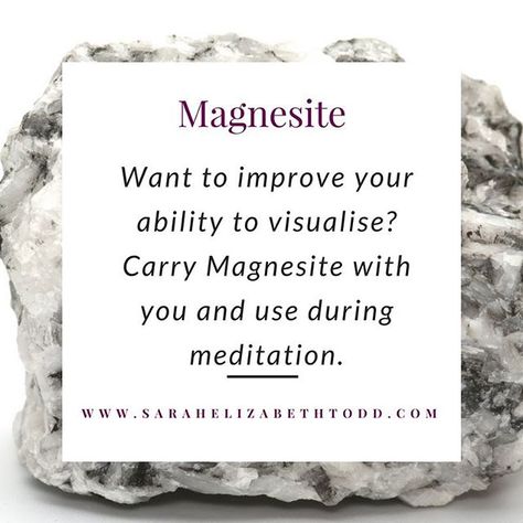 Magnesite is a great crystal to use for visualisations #crystals #crystalhealing #raiseyourvibration #vibratehigher #chakras #loveandlight #consciousness #starseed #selfcare #selflove #magnesite Magnesite Crystal Meaning, Magnesite Meaning, Magnesite Crystal, Crystals And Meanings, Crystal Cards, Witchcraft Tarot, Crystals Witchcraft, Stone Meanings, Natural Philosophy