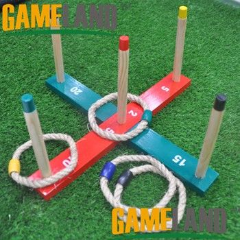 Garden Game 4 Quoits Colorful Wooden Ring Toss Diy Garden Games, Kids Ring, Ring Toss Game, Garden Games, Ring Toss, Toss Game, Kids Rings, Yard Games, How To Make Paper Flowers