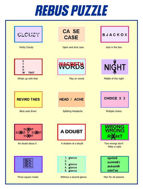 Word Plexer Puzzles With Answers, Rubus Puzzles With Answers, Rebus With Answers, Rebus Puzzles With Answers Pictogram, Dingbats With Answers, Brain Teasers Printable, Rebus Puzzles With Answers, Word Puzzles Brain Teasers, Team Meeting Ideas