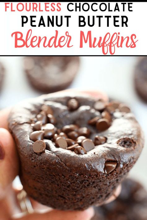 Flourless Muffin Recipes, Flourless Blender Muffins, Gluten Free Blender Muffins, Healthy Blender Muffins, Betr Recipes, Blender Muffin, Flourless Recipes, Chocolate Peanut Butter Muffins, Heart Healthy Desserts