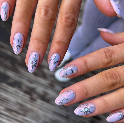 I Want… Pisces Nails Nails Pisces, Pisces Nail Art, B Day Nails, Pisces Nails, Gemstone Nails, Zodiac Nail Designs, Pisces Season, Birthday Nail Designs, Abstract Nails