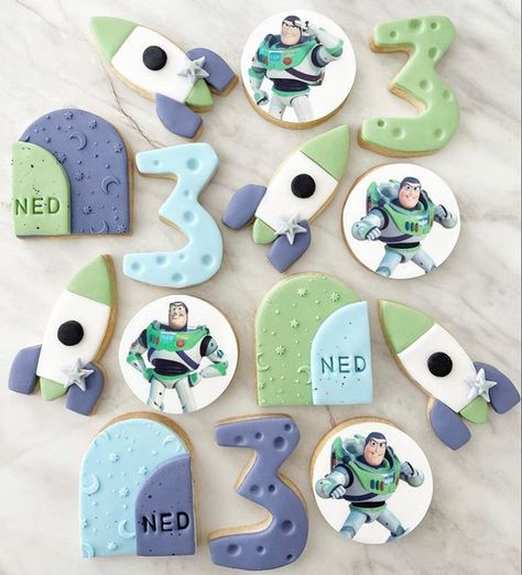 To Infinity And Beyond Party, Buzz Light Year Cookies, Buzz Lightyear Cookies, Toy Story 3rd Birthday, Buzz Birthday, Buzz Party, Lightyear Birthday Party, 2nd Birthday Themes, Buzz Lightyear Birthday Party