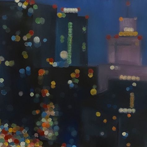 Blurry City Painting, Blurry Acrylic Painting, Blurred Background Painting, Blurry Lights Painting, How To Paint Blurry, Blurred Painting, Blurry City Lights, Blurry Painting, Static Painting