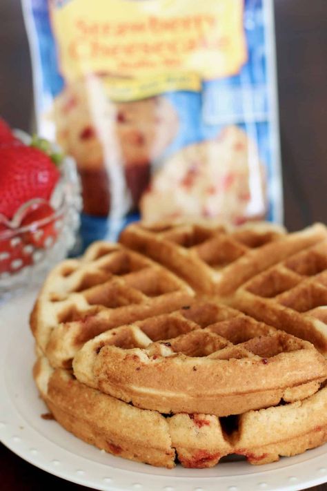 Martha White Muffin Mix Waffles, Muffin Mix Waffles, Betty Crocker Muffin Mix, Belgium Waffle Recipe, Martha White Muffin Mix, Muffin Mix Recipe, Strawberry Muffin, Mixed Berry Muffins, Blueberry Muffin Mix