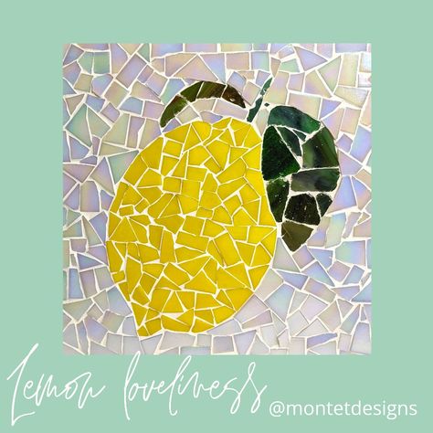 Lemon Mosaic, Kitchen Art Diy, Diy Craft Box, Kitchen Art Wall, Free Mosaic Patterns, Diy Box Crafts, Senior Programs, Summer Art Projects, Mosaic Stepping Stones