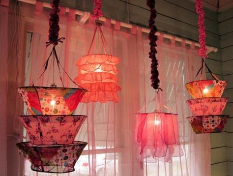 lanterns Lampshades, Hanging Lights, Ceiling, Curtains, Flowers, Pink, Lamp Shades