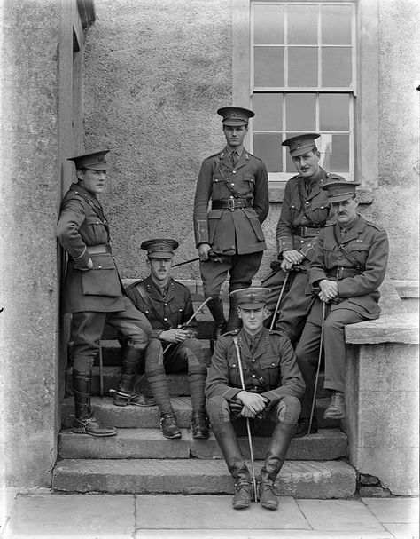 6 April 1915: Royal Engineers officers, Waterford, from the National Library of Ireland on The Commons, via Flickr Lilo And Stitch Movie, Ww1 British, Ireland History, Royal Engineers, Canadian Army, Irish History, National Library, April 6, British Army