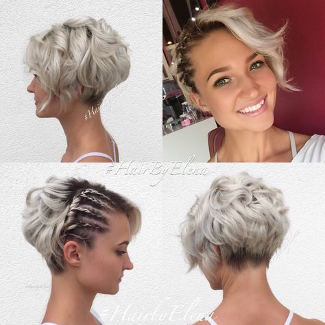 Pixie , Bob ,blonde, short haircut #hairbyelena Bob Wedding Hairstyles, Stylish Short Haircuts, Short Hairdos, Best Wedding Hairstyles, Short Braids, Short Wedding Hair, Penteado Cabelo Curto, Short Hairstyle, Pixie Cuts