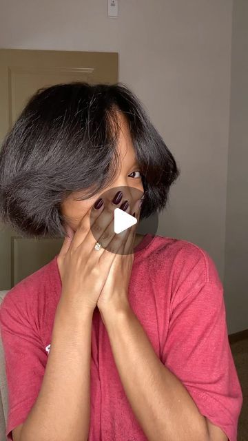 Grunge Bob Haircut Bangs, Black Women Bob Hairstyles Natural, Simple Hairstyles For Relaxed Hair, Neck Length Bob Black Women, Bob Cut Natural Hair Black Women, Side Part Natural Hair Black Women, How To Cut Bob Haircut At Home, Bob Hairstyles For Black Women Natural, Natural Hair Bob Cut Black Women