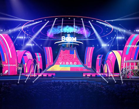 Stage Design on Behance Stage Ideas Concert, Design Stage, Stage Ideas, Olympic Theme, Concert Stage Design, Stage Set Design, Event Stage, Stage Backdrop, Concert Stage