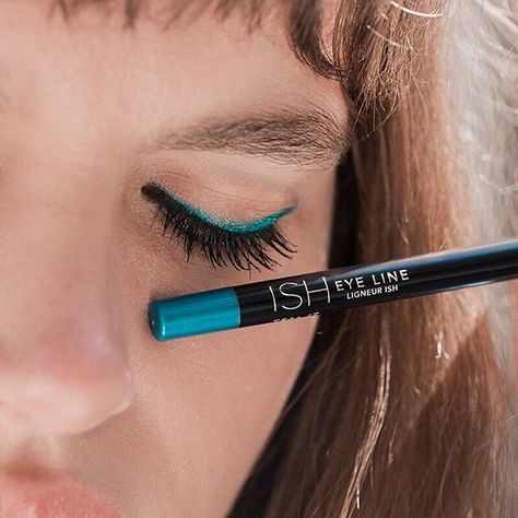 ISH (@ish) • Instagram photos and videos Teal Makeup, Eyeliner Pencil, Single Line, Pencil Eyeliner, Makeup Eyeliner, Box Color, Womens Makeup, Hair Straightener, Hair Wrap