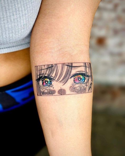 Anime Eyes Tattoo, Rainbow Anime, Eyes Tattoo, Eye Tattoo, Anime Tattoos, Anime Eyes, York City, New York City, Rainbow