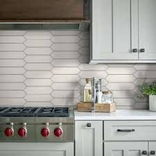 CUTLASS 3X12 365TS - WHITE PICKET | Ceramics Picket Backsplash Tile Kitchen, Vertical Picket Tile Backsplash Kitchen, Horizontal Picket Tile Backsplash, Picket Tile Backsplash, Picket Tile, Wall Tile Texture, Washroom Decor, Tile Texture, Flooring Projects