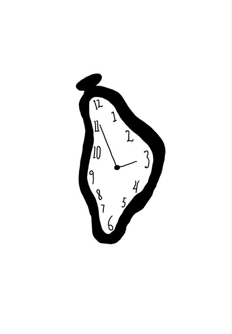 Wavy Clock Tattoo, Dali Melting Clock Tattoo, Melting Clock Drawing, Melting Clock Tattoo, African Hair History, Melted Clock, Black Flash Tattoos, Clock Drawings, Melting Clock