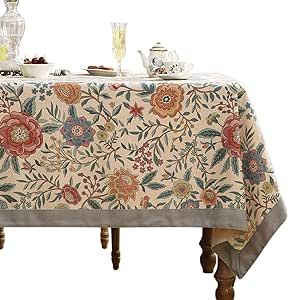 bilin gaier Fall Floral Linen Tablecloth for Square Tables,French Rustic Table Cloth with Colorful Flowers Pattern,Farmhouse Decor for Kitchen Parties Thanksgiving Christmas New Year,55"*55" Rustic Table Cloth, Farmhouse Decor For Kitchen, Modern Tablecloths, Rectangle Tables, Blue Tablecloth, French Rustic, Floral Table, Floral Tablecloth, Rectangle Tablecloth