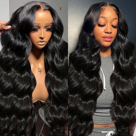 HD Transparent 13x4 Lace Frontal Wig Body Wave Lace Front Brazilian Human Hair Wigs Pre Plucked For Affordable Wigs, Human Hair Color, Colored Wigs, Body Wave Wig, Body Wave Hair, Short Bob Wigs, Lace Closure Wig, Frontal Wig, Brazilian Human Hair