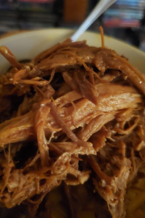 Sandy's Pulled Pork Bbq Shredded Pork, Shredded Pork Recipes, Cursive Handwriting Worksheets, Boneless Pork Loin, Boneless Pork Shoulder, Pulled Pork Recipes, Shredded Pork, Slow Cooker Pork, Cursive Handwriting