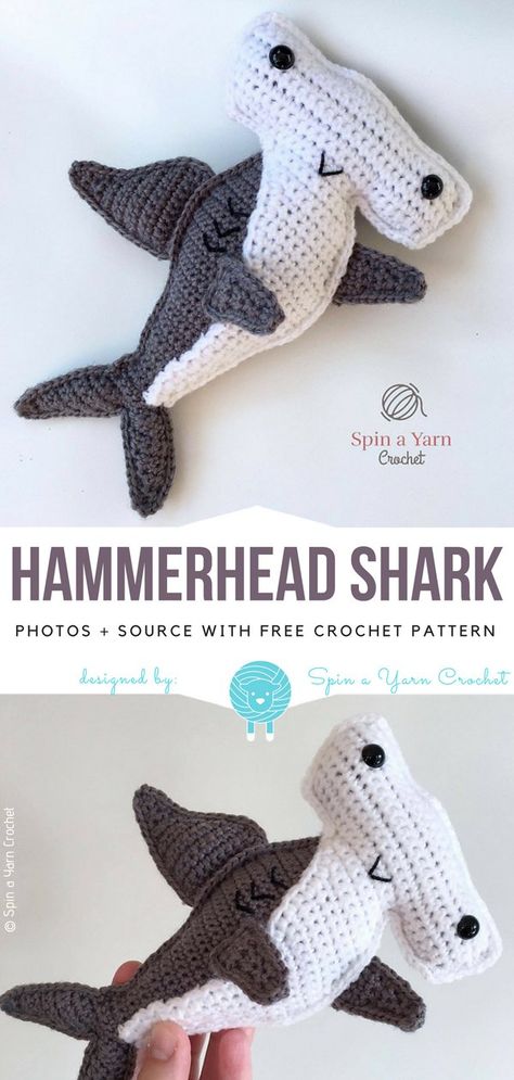 Shark Pillow Crochet Pattern, Plush Shark Crochet Pattern Free, Plush Shark Crochet Pattern, How To Crochet A Shark, Ocean Amigurumi, Crochet Ocean Animals, Crocheted Shark Pattern, Shark Crochet, Amigurumi Shark