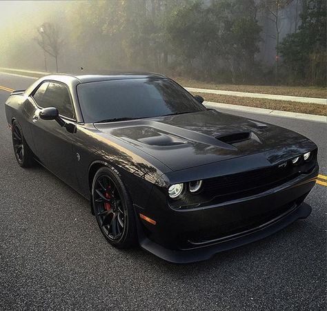 Mean Black Hellcat Chally SRT Tag a friend _ @haute_lifestyle @haute_lifestyle _ Photo: @owenspackman Dodge Sports Car, Dodge Ram Diesel, Tmax Yamaha, Dodge Challenger Hellcat, Audi R8 V10, Maserati Granturismo, Dodge Rams, Dodge Muscle Cars, Hellcat Challenger