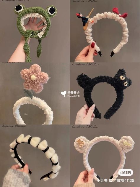 Cute Korean Accessories, Bando Cute, Bando Aesthetic, Diy Bando, Aesthetic Headband, Hair Accessories Aesthetic, Headband Aesthetic, Korean Headband, Hair Accessories Crochet