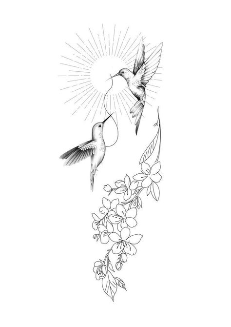 Cross And Hummingbird Tattoo, Humming Bird Tattoo Stencils, Hummingbird Knee Tattoo, Hummingbird Hip Tattoo, Hummingbird Memorial Tattoo, Love Birds Tattoo, Hummingbirds Tattoo, Noah Tattoo, Delicate Feminine Tattoos