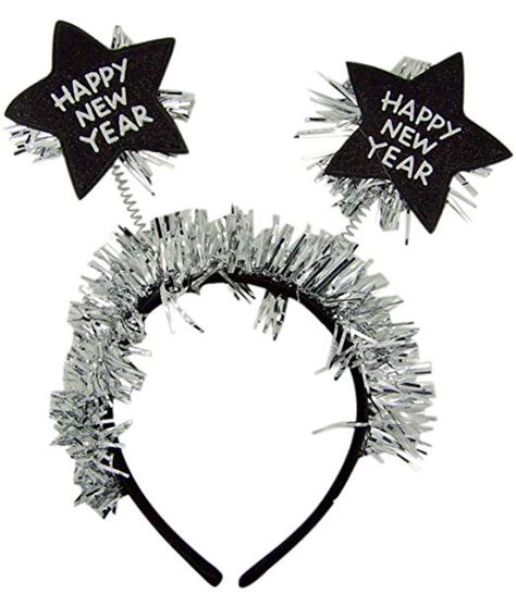 Happy New Year Headband, Happy New Year Signs, Nye Decorations, New Year Headband, Southern Living Christmas, New Year's Party Decorations, Happy New Years Eve, Silver Tinsel, Bead Embroidery Tutorial