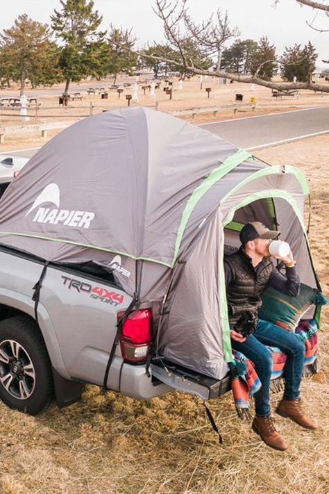 Camping in the back of a pickup truck is a great way to do some adventure travel and sleep comfortably after a long day of mountain biking or hiking. You can fit the whole family including kids and dogs in the bed of your truck. Great way to setup a campsite on rocky ground while overlanding or when visiting a National Park. Must have accessory if you own a truck! via @parkedinparadise Pickup Truck Camping Ideas, Truck Must Haves, Truck Tent Camping Ideas, Truck Bed Tent Camping, Truck Camping Setup, Pickup Truck Camping, Truck Tent Camping, Camping Truck, Roadtrip Photography