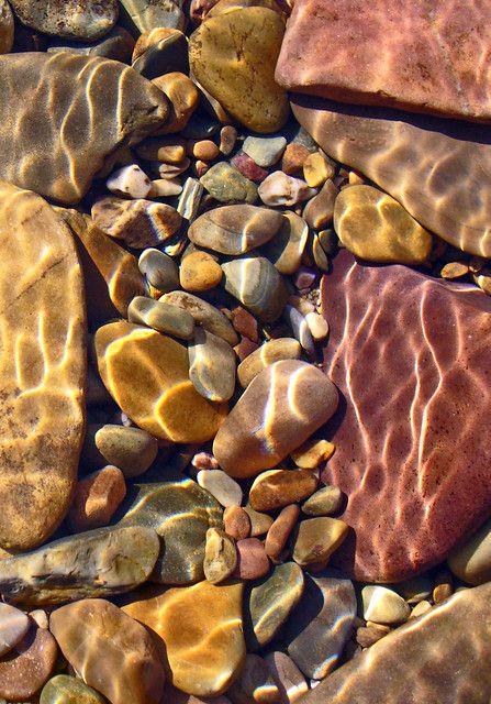 rock water sun | sun patterns on river rock | heatherkh | Flickr Calming Photos, Rock Aesthetic, Rock Photography, Rock Textures, Water Aesthetic, Water Photography, River Rock, Pics Art, Nature Aesthetic