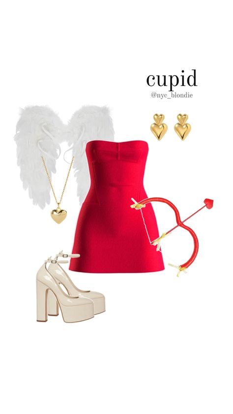 cupid halloween costume | halloween 2024 Cupid Halloween Costume, Cupid Halloween, Teenage Halloween Costumes, Pretty Halloween Costumes, Duo Halloween Costumes, Holloween Costume, Halloween Party Outfits, Outfit Png, Cute Lazy Day Outfits