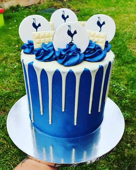 Spurs Birthday Cake, Spurs Cake, Tottenham Cake, 30th Cake, Jordan Cake, Spurs Shirt, Blue Birthday Cakes, 30 Cake, 60th Birthday Decorations