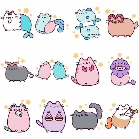 Pusheen Collection, Pusheen Love, Pusheen Stickers, Yoda Wallpaper, Pusheen Cute, Kawaii Clipart, Cat Doodle, Pusheen Cat, Big Cats Art