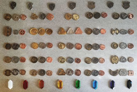 Fantasy Coin Art, Fantasy Money System, Dabloons Oc, Fantasy Currency, Fantasy Money, Fantasy Coins, Dnd Diy, Dnd Crafts, Fantasy Village