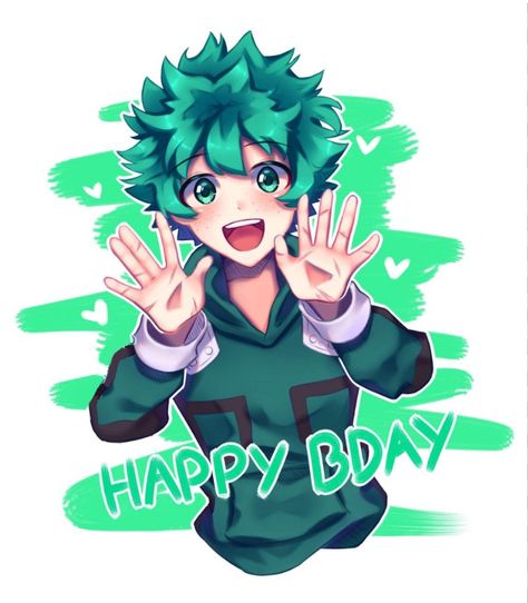 Birthday deku (idk what to say .-.) Anime Happy Birthday, First Birthday Wishes, Birth Day, Japon Illustration, All Might, My Hero Academia Memes, Stray Dogs Anime, Hero Academia Characters, Izuku Midoriya