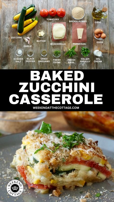 Baked Zucchini Casserole - 100% Vegetarian Baked Zucchini And Cheese Casserole, Zucchini Fall Recipes, Cheesy Squash And Zucchini Recipes, Yellow And Green Zucchini Recipes, Pioneer Woman Squash Casserole, Oven Zucchini Recipes, Recipes With Zucchini And Squash, Dinner Ideas Zucchini, Yellow Squash And Zucchini Recipes