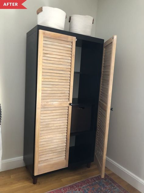 Add Doors To Bookcase Diy Ikea Billy, Walmart Cube Storage Hack, Ikea Cube Storage In Closet, Ikea Kallax Hack With Doors, Cube Storage Wardrobe Diy, Expedit Ikea Hack, Ikea Kallax Diy Doors, Ikea Expedit Makeover, Ikea Kallax Dining Room