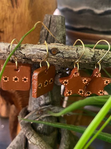 Mexican Flower Design, Mexican Clay Jewelry, Mexico Inspired Earrings, Mexican Style Clay Earrings, Mexico Earrings, Mexican Terracotta, Teracota Art Terracotta Jewellery, Terracotta Earrings, Mexican Flowers