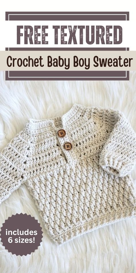 Create an adorable textured crochet baby boy sweater that's perfect for your little one! This crochet baby sweater pattern makes crafting cute crochet boy clothes a breeze. Our top-down crochet sweater design works perfectly for crochet child sweaters and toddler sweaters. These crochet baby sweaters feature a charming texture that's both stylish and cozy. Crochet Top Down Baby Sweater, Crochet Newborn Jumper, Starfish Baby Crochet, Crochet On Top Of Crochet Stitches, Boy Crochet Sweater Free Pattern, Toddler Boy Crochet Sweater Pattern Free, Premier Puzzle Yarn Patterns, Knitted Toddler Sweaters, 2t Crochet Sweater Pattern Free